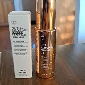 Allies of Skin CE15 Bakuchiol Firming Oil and Advanced Peptide Treatment